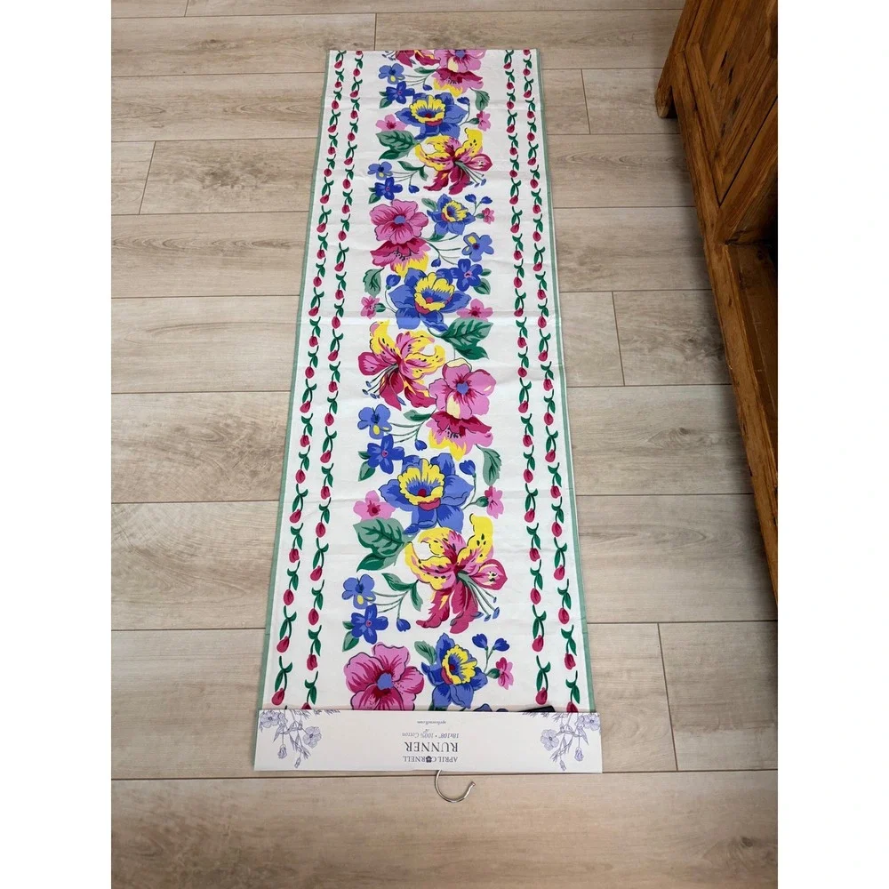 April Cornell Lillianna Floral Table Runner 100% Cotton Cottagecore 18x108 NWT